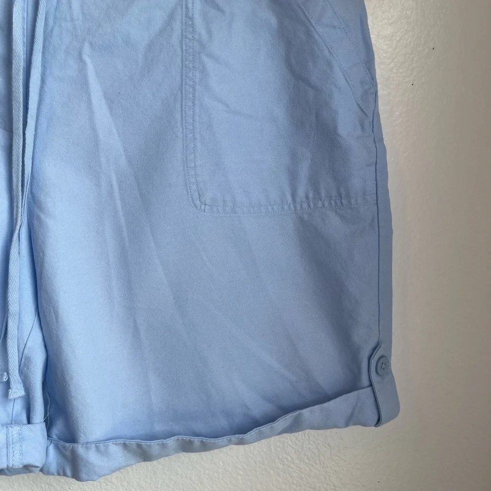 Kim Rogers Light Blue Drawstring Casual Shorts Size‎ L